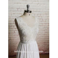 ZM16051 Inexpensive Lace Design Sleeveless Country Wedding Dress V Neck A Line Tulle Simple Rustic Wedding Gown